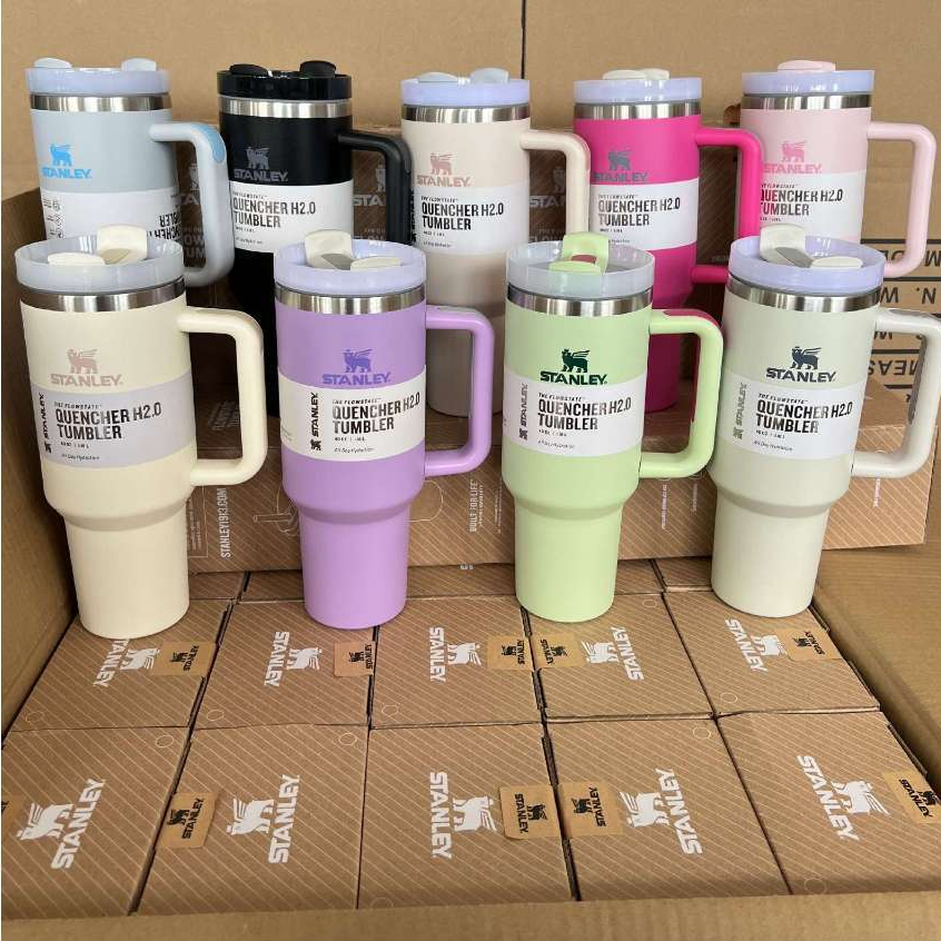 100 % Original Stanley Adventure Quencher H2.0 FlowState Tumbler Isolado A Vácuo De Aço Inoxidável Com Tampa E Palha