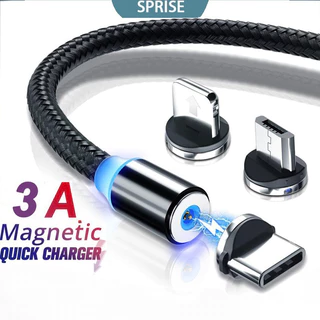 Cabo Carregador Magnético SPRISE Com Leve Micro USB Tipo C Para iphone Android
