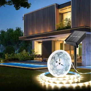 Fita LED Solar 3M/5M Luzes Powered , 8 Modo De Iluminação On/Off Automática Exterior À Prova D'água Para Decoração