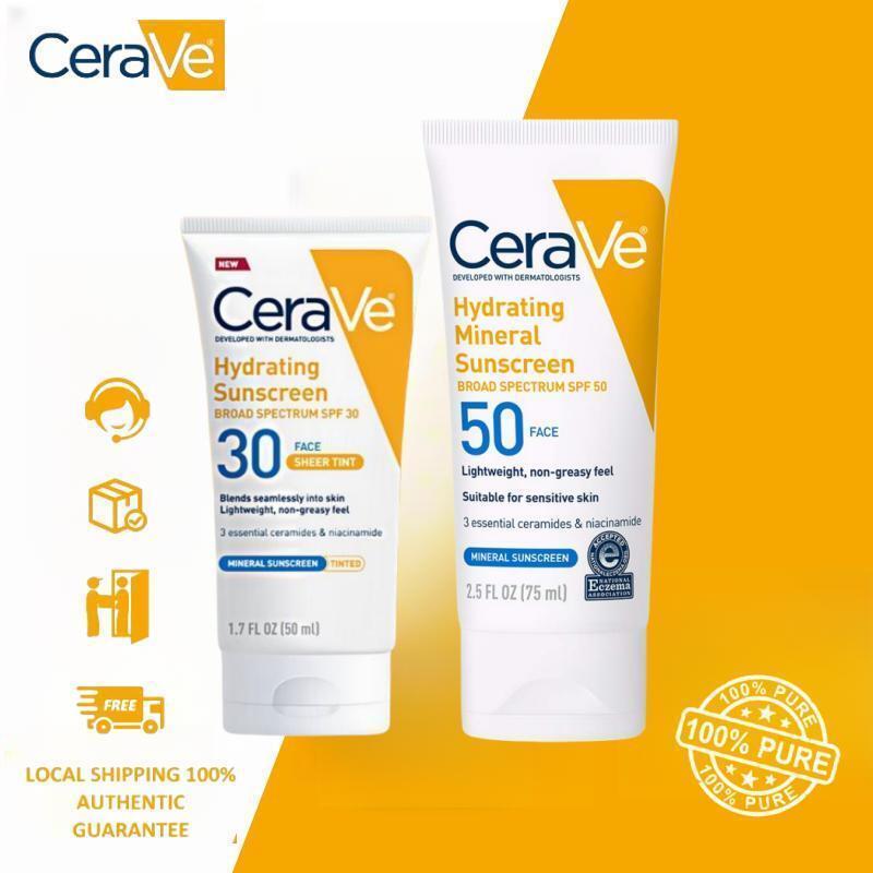 CeraVe SPF30/50 Protetor Solar Físico Loção Hidratante Reparo ultra ...