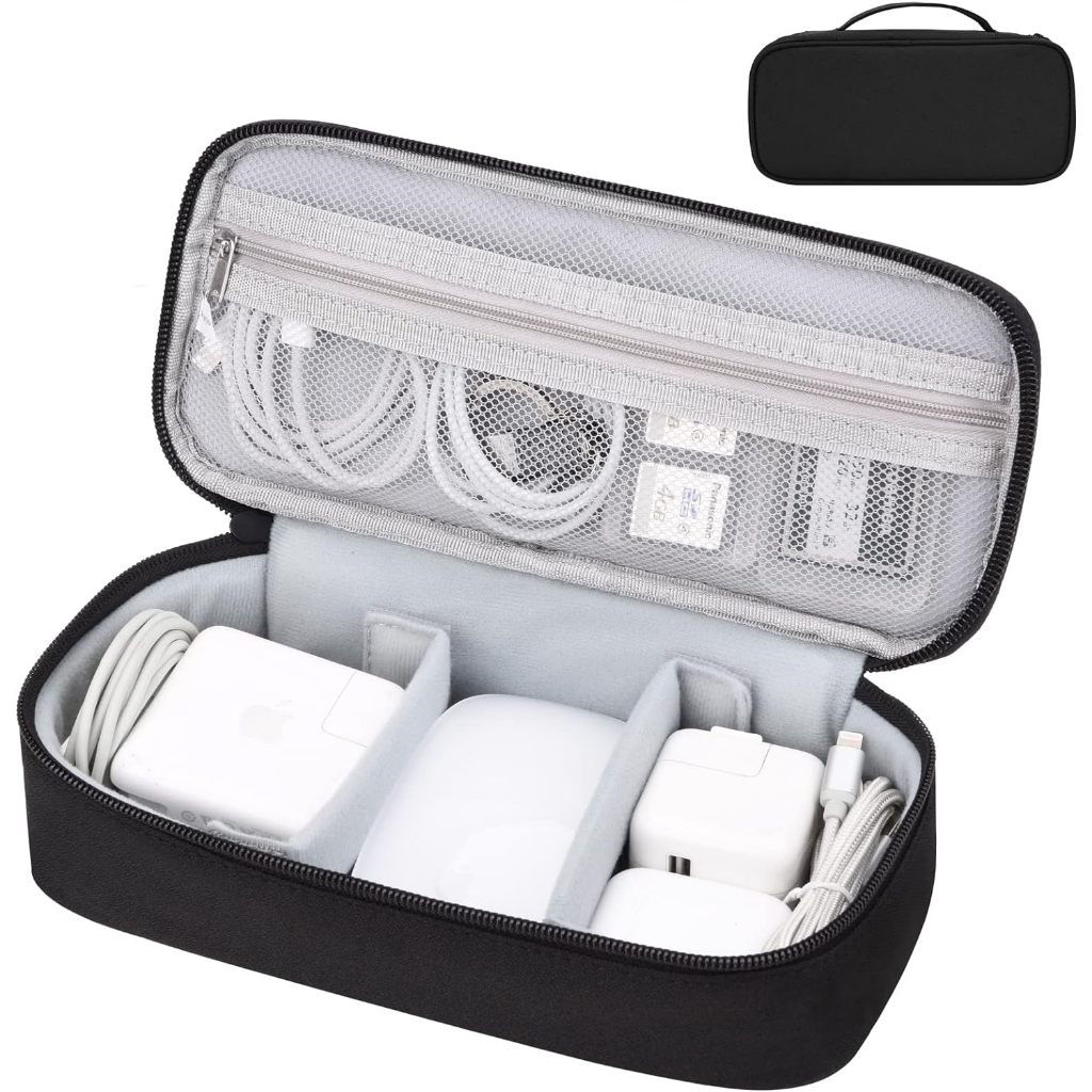 Portable EVA Cable & Charger Storage Bag – Small Square Case For MacBook Air/Pro Accessories