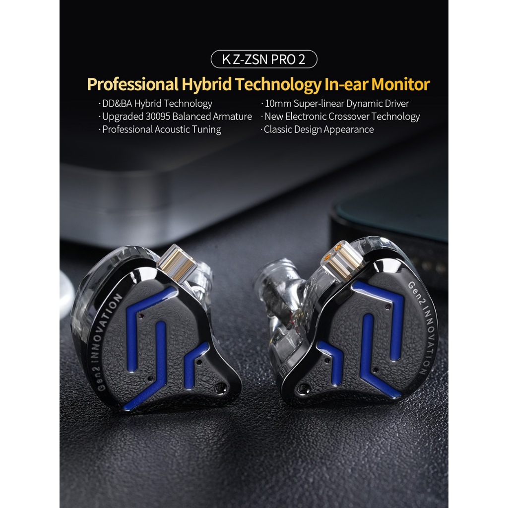Kさん専用　2 Pro KZ ZSN Pro 2 Hybrid Drive 1BA + 1DD Em Fones De Ouvido De Metal