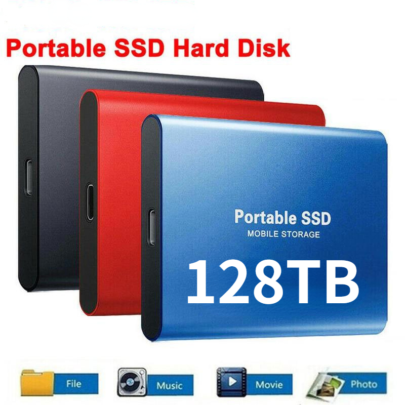 SSD Portátil Original 1TB 8TB 30T 60TB 128T USB 3.1Type-C Unidade Externa De Estado Sólido Móvel De Alta Velocidade