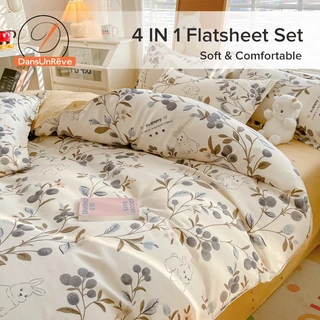 DANSUNREVE Conjunto de Lençóis de Cama 4 em 1 Alta Qualidade Algodão Capa de Travesseiro Solteiro/Duplo/Queen/King