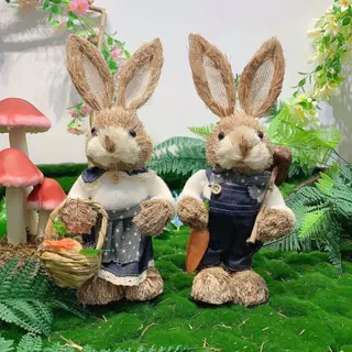 Ornamentos De Palha De Coelho / Páscoa Para Decoração De Casa / Jardim / Casamento