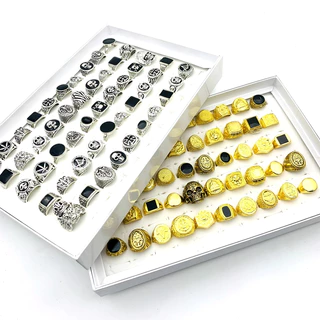 20pcs Anéis Góticos Punk Rings For Men Skull Black Esmalte Moda Jóias Presentes De