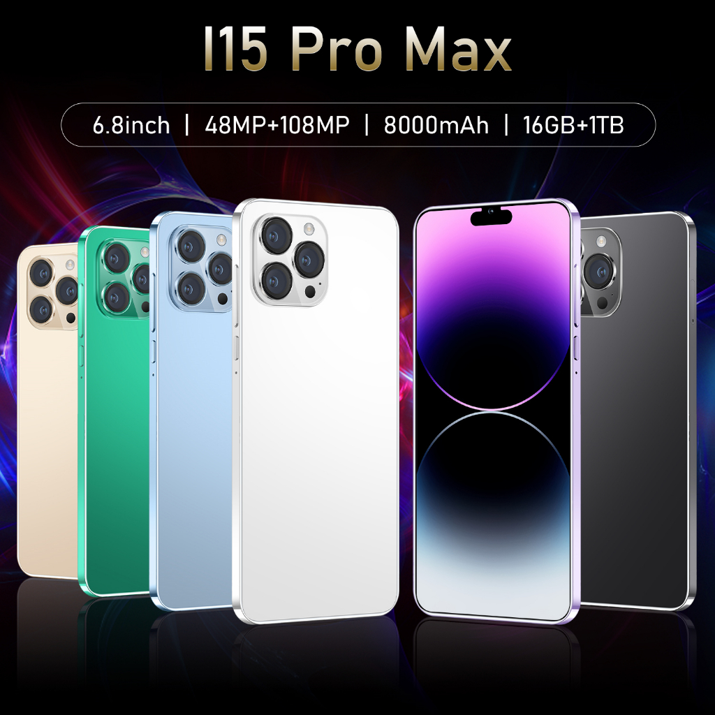 2024 i15 Pro Max 8000mAh 7.3 Polegadas HD 16 1TB Edição Global Tela Cheia Desbloqueia O Novo Telefone 5G