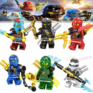 6pcs Minifiguras Cidade ninjao Legoing Blocos De Construção Brinquedos Para Crianças Presente