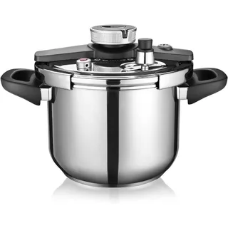 Panela De Pressão , 6,3-Quart Cozinha Adequada Para Indução E Fogão , 304 Trem De Aço Inoxidável Com Tampa De Fácil Abertura Fecho , Design De Válvula De Segurança Tripla
