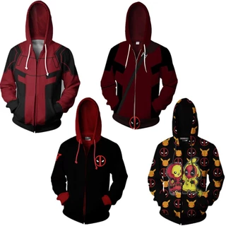 Deadpool Zipper Hoodie Superhero Jacket Impressão digital Sweater unsiex Outerwear