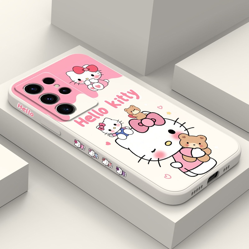 Capa De Telefone Para Samsung Galaxy S24 Ultra Plus De Silicone Líquido Padrão Lateral