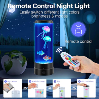 Lâmpada De Lava Jellyfish , Mudança De Cor Aquarium Light Com Controle Remoto , Decoração Da Sala De Dormir Relaxe O Aniversário Presentes De Natal