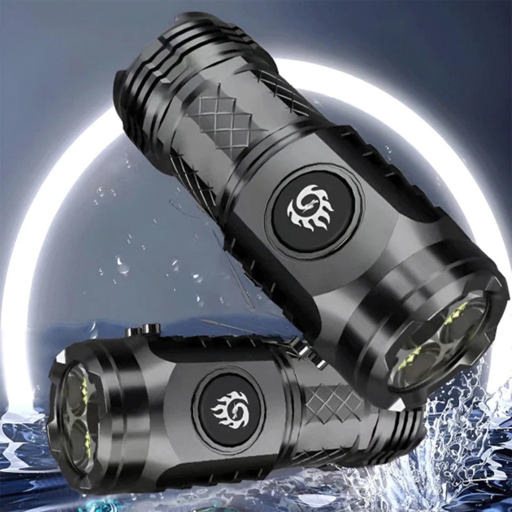 Lanterna LED De Três Olhos Alemã Mini Flash Monstro Ultra