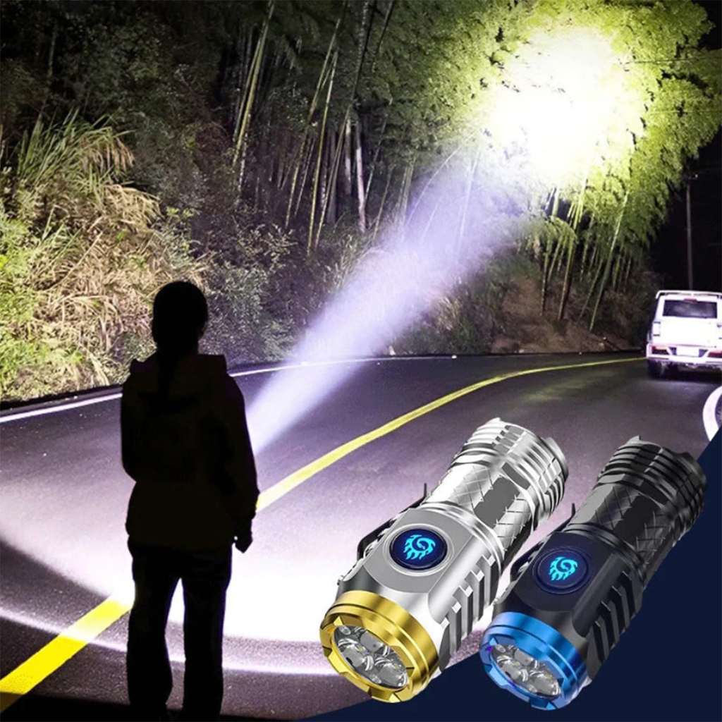Lanterna LED De Três Olhos Alemã Mini Flash Monstro Ultra