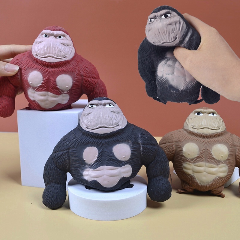 Brinquedo De Macaco Engraçado , Figura Para Crianças E Adultos , Gorila Esticada , Descomprimir Espremer O Estresse Toy , Stress Alívio Sensorial , Presente A Páscoa (TikTo