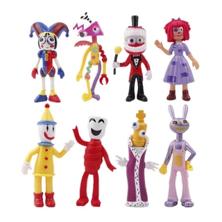 8Pcs/Set O Incrível Circo Digital Anime Action & Toy Figures Pomni Jax Ragatha Cartoon Figuras De Personagens Modelo Doll Kid Gift
