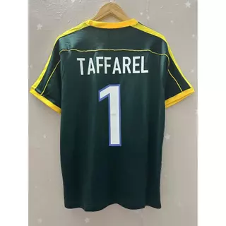 1998 Brasil TAFFAREL Camiseta Personalizada Home Retro Football Jersey De Alta Qualidade