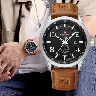 NAVIFORCE Relógios Militares De Pulso Originais De Couro À Prova D'água Masculinos Esportivos 9229