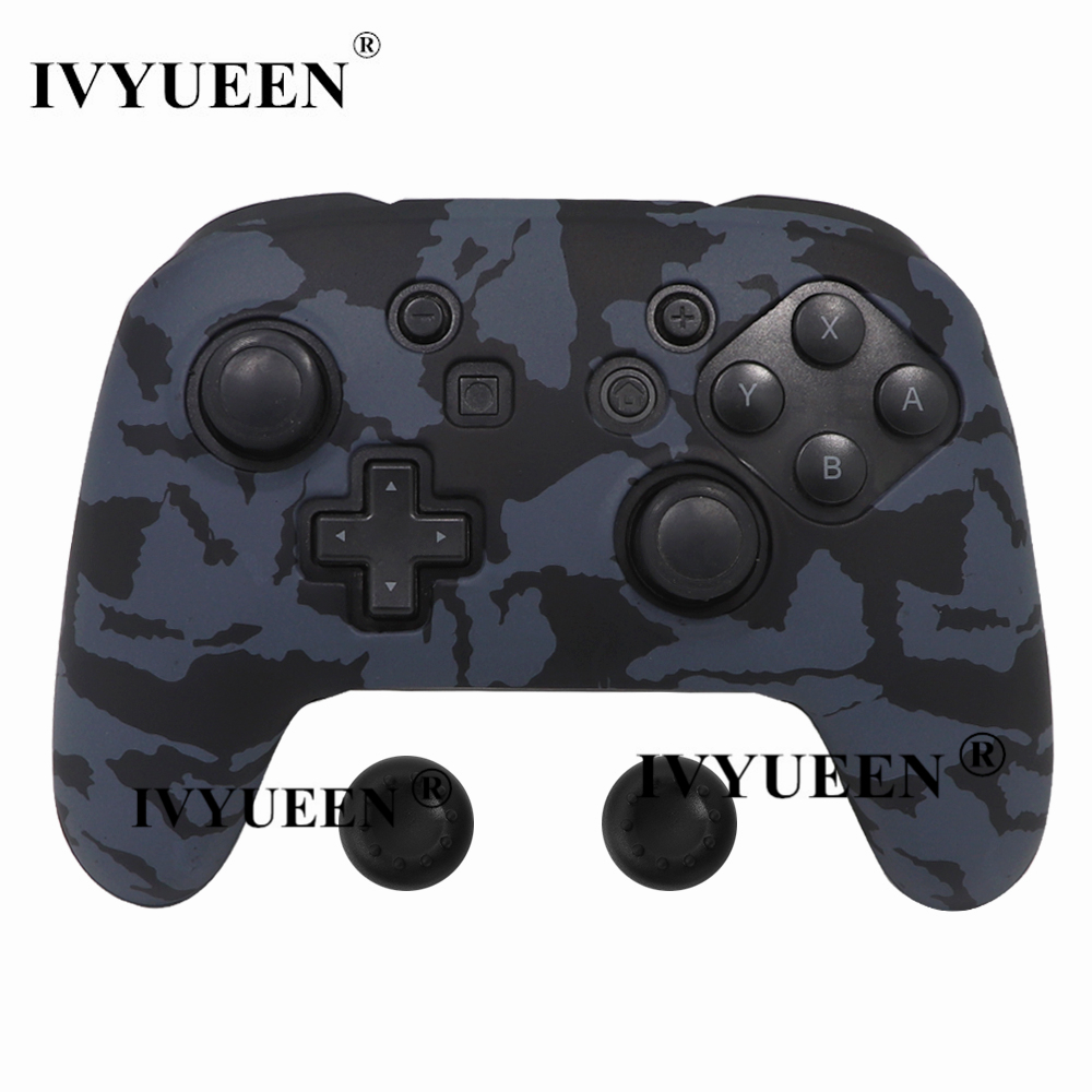 Capa De Silicone Antiderrapante Para Nintendo Switch NS Pro Controller Transferência Protetora De Proteção De Impressão Capas De Bastão Analógico