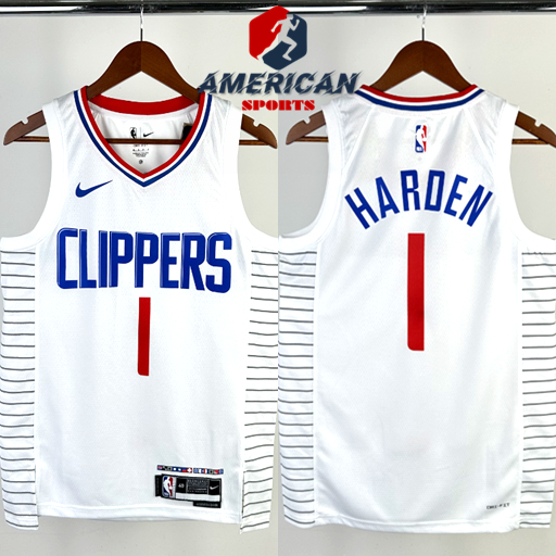 Homens Prensado A Quente Camiseta 2024NBA Los Angeles LA Clippers Regata James Harden Camisa Azul Basquetebol jersey