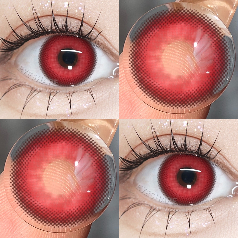 EYESHARE NEBULA Red/Blue/Gray Contact Lens 1Pair 14.0mm Mini Contact Lens Yearly Color Softlens