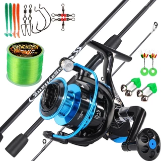 Conjunto De Pancadas Sougayilang Joran 1,8m Vara De Pesca Giratória Fibra De Carbono 2 Seção E Carretel 5,2 : 1 Relação Engrenagem Max Drag 15kg Com De Alumínio Para Água Salgada