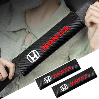 1pcs Almofadas De Ombro De Fibra De Carbono Respiráveis Para Carro Bordados Com O Logotipo Do Capa Cinto De Segurança Honda Dio Fit3 Rd1 Civic Binzhi XRV CRV Accord