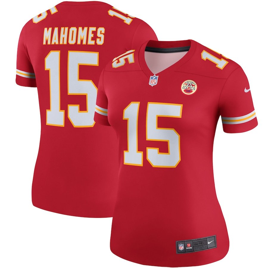 Feminino Camiseta 2023NFL Rugby Kansas City Chiefs Patrick Mahomes Bordados Limitados Camisa De Futebol Americano Jersey