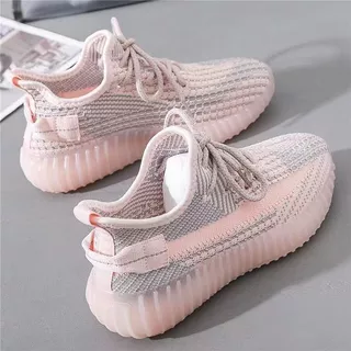 2024 Novos Sapatos De Verão De Coco Flyknit Esportivos Respiráveis , Leves E Casuais Coreanos Edição Versátil Corrida Tendência Feminina
