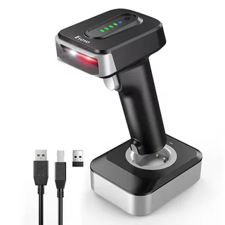 Eyoyoyo Leitor De Código De Barras Sem Fio Bluetooth USB Wired 2.4G Portátil Com Indicador De Nível De Energia Base Para Windows ,/Android/OS Phone/Tablet/Computador