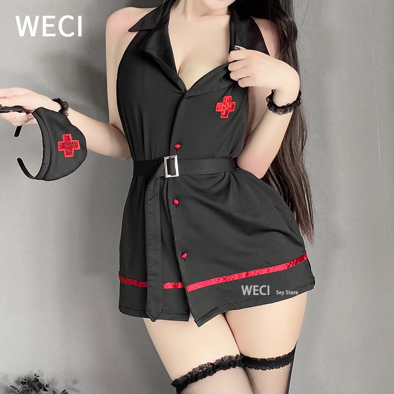 Weci Roupa De Enfermeira Sexy Feminina Uniforme Doctor Cosplay Saia De