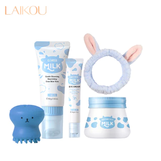 LAIKOU Conjunto De Cuidados Com A Pele De Limpeza De Leite Hidratante Nutritivo Mesmo Tom De 5Pcs em Oferta na Shopee