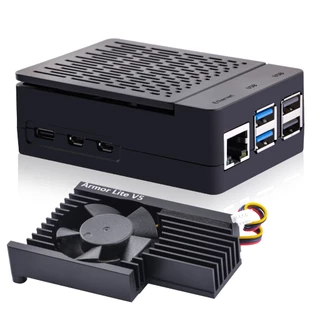 Caixa 52Pi Para Raspberry Pi 5 Com Armor Lite V5 Velocidade Ajustável ,