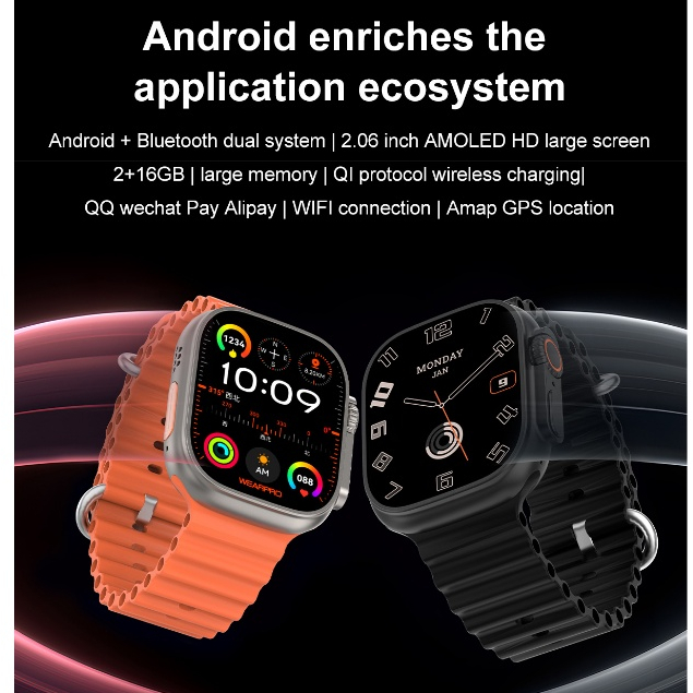 Último GPS 4G DT Ultra 2 Smartwatch Relógio Inteligente Movido Android/Bluetooth Dual System Watch WiFi Bússola Chamada Esportiva Smart