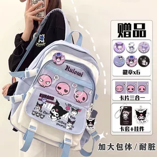 Mochila Periférica Kuromi Canela Para Alunos Do Ensino Fundamental Homens E Mulheres De Grande Capacidade