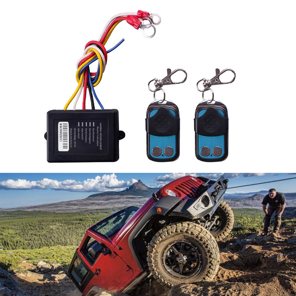 Universal 12V 24V 433MHz Kit De Chaves De Controle Remoto Sem Fio Winch