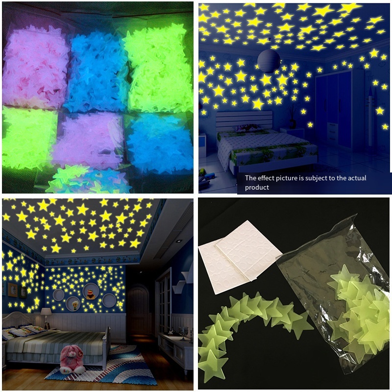 [100pcs /Pack] Adesivos Estrela Luminosa de 3cm Adesivos Estrela Luminosa de Parede Adesivos Estrela Luminosa