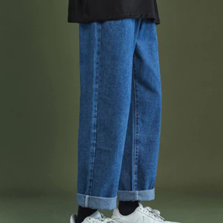 Jeans Vintage Homem De Alta Qualidade Slim Fit Fashoin Loose Calças Retas