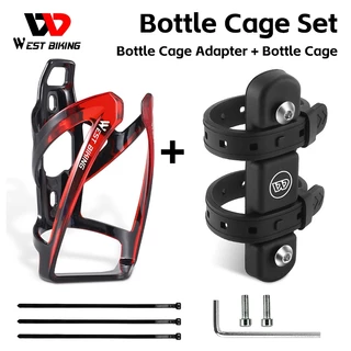 WEST BIKING 2Pcs Conjunto De Gaiola Para Garrafa De Bicicleta Universal Light Bike Cage + Adaptador Porta Água