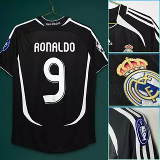 06-07real Madrid Camisa de Futebol de Longa Distância Retro No. 7 RAUL Jersey No. de Jersey 9 RONALDO Football Jersey Jersey Personalizado de Futebol de Alta Qualidade Jersey