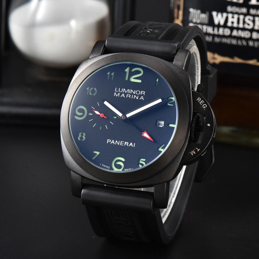 Panerai LUMINOR Panerai LUMINOR Série Panerai LUMINOR Discagem Monocular Movimento Luminoso de Quartzo à prova d'água Caixa de Aço Inoxidável Relógio Comercial de Couro