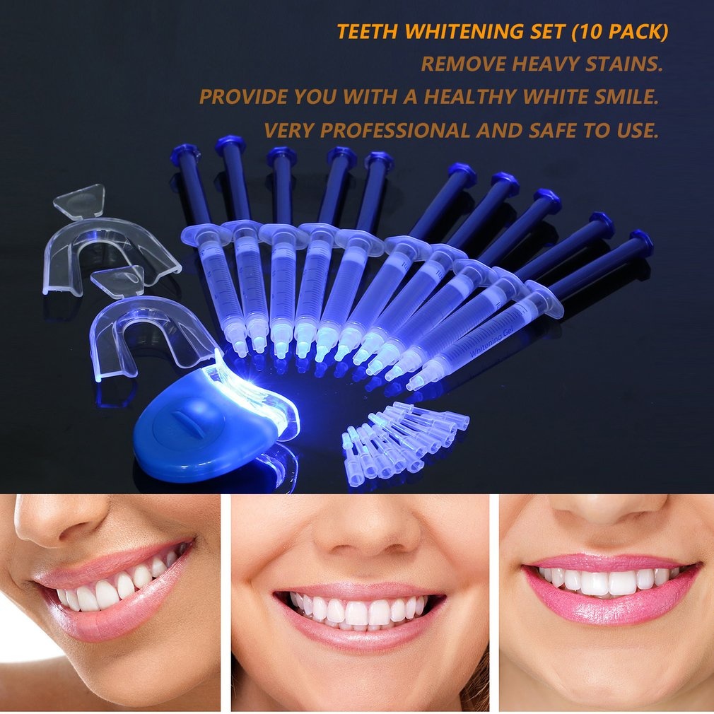 Kit De 10 Peças De Gel Branqueador De Dentes / - Escorrega o Preço