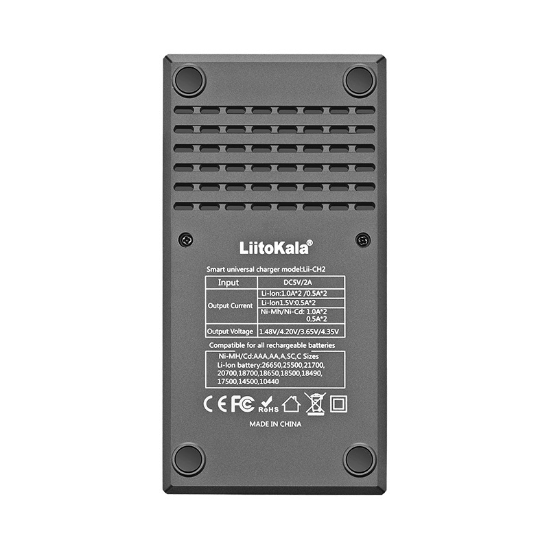 Liitokala lii-CH2 1.5V AA 1.2V AAA Bateria recarregável de íons de