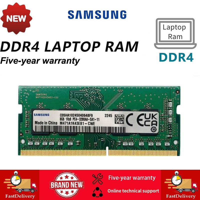 Samsung DDR4 Notebook RAM 4GB 8GB 16GB DDR4 2133Mhz 2400Mhz 2666Mhz 3200Mhz SODIMM Memória De PC4-3200