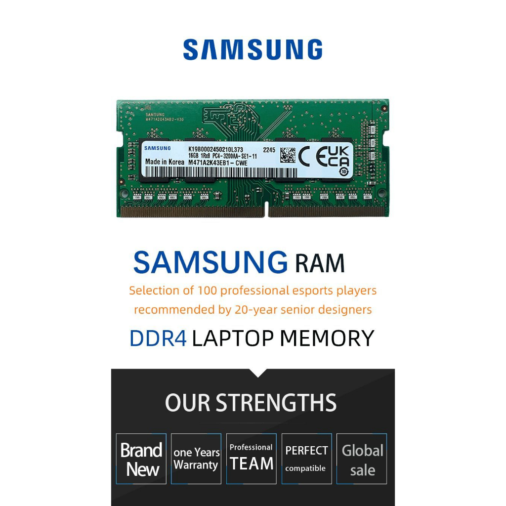 Samsung DDR4 Notebook RAM 4GB 8GB 16GB DDR4 2133Mhz 2400Mhz