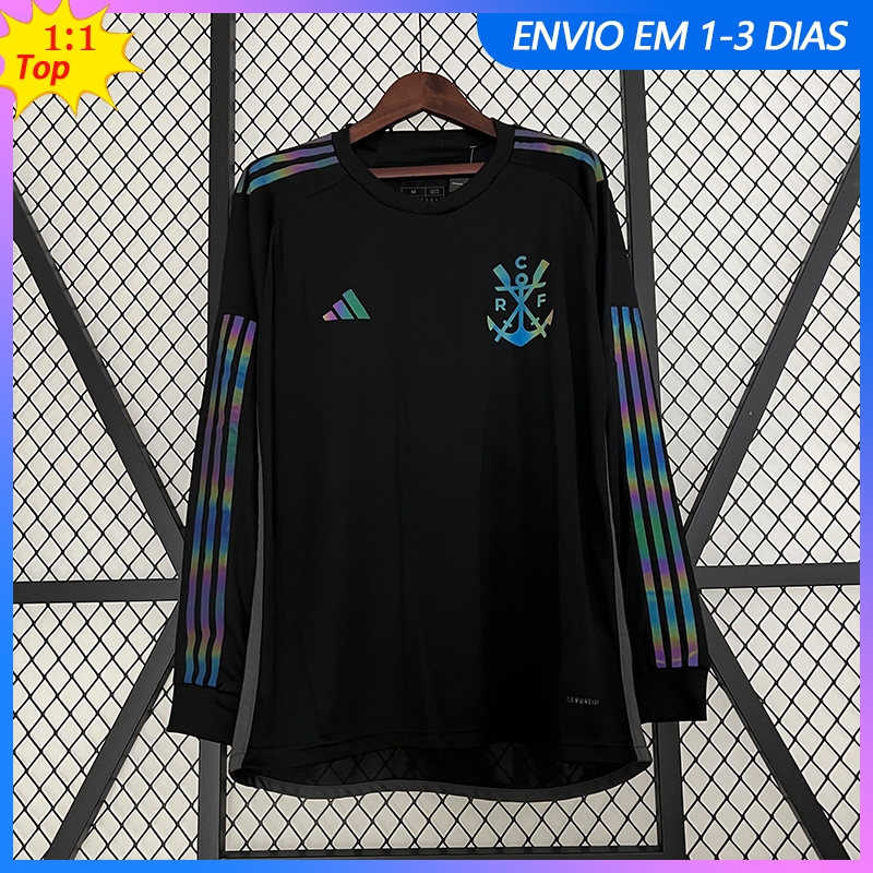 2023/2024 Camisa Da Equipe FL III Manga comprida Preta Masculina Futebol Tailandês Version 1:1