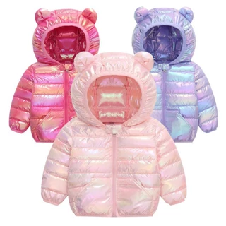 Capuz Colorido Casacos De Tecido Leve Para Baixo Crianças Meninos Meninas Outono Inverno Quente Casaco De Moda Casual