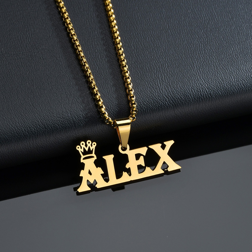 【 Name Colares Personalizados 】 Stainless De Nome De Aço Com Correntes