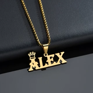 【 Name Colares Personalizados 】 Stainless De Nome De Aço Com Correntes