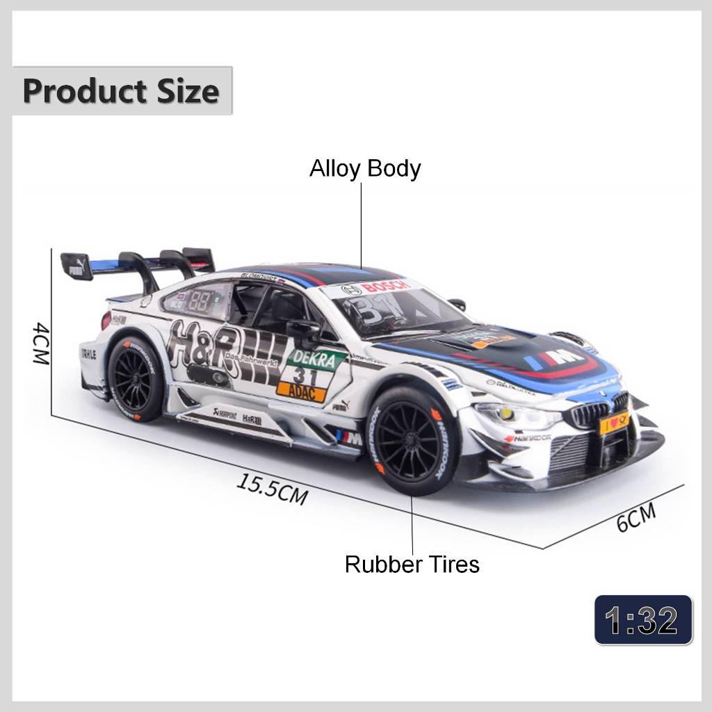 DDK 1 : 32 BMW M4 DTM Diecast Modelo Carro De Brinquedo Metal Som
